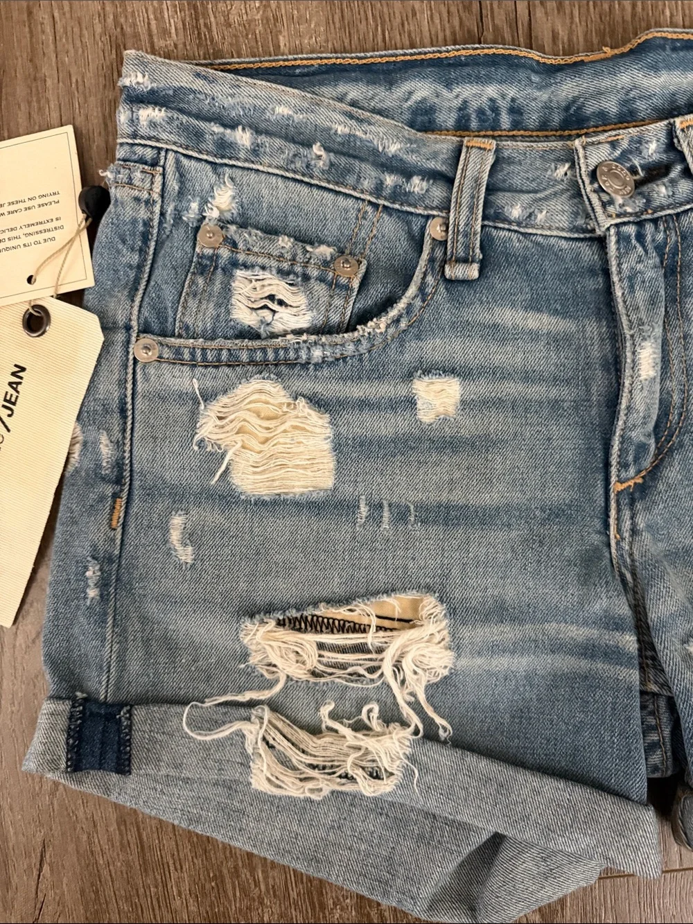 rag & bone distressed denim shorts
